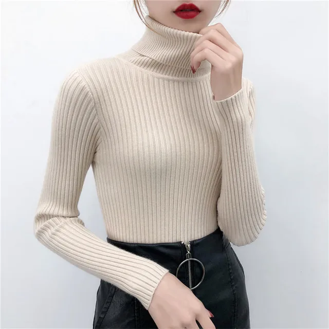 US $7.19 2020 Women Sweater casual solid turtleneck female pullover full sleeve warm soft spring autumn wint
