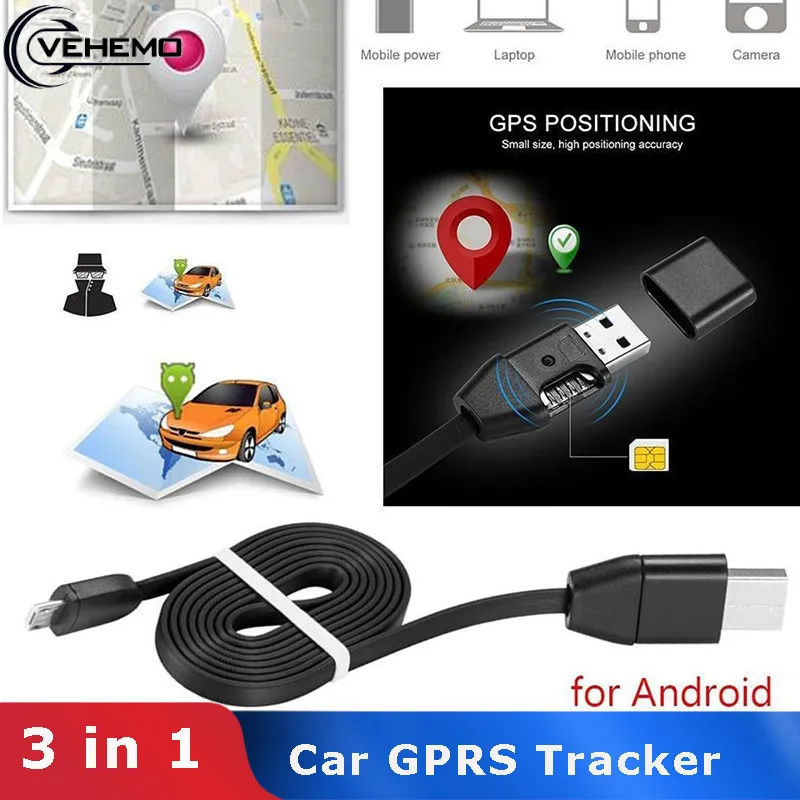  Vehemo Daten Übertragung Auto GPS Locator Alarm Micro USB Kabel Tragbare Auto GPRS Tracker Position
