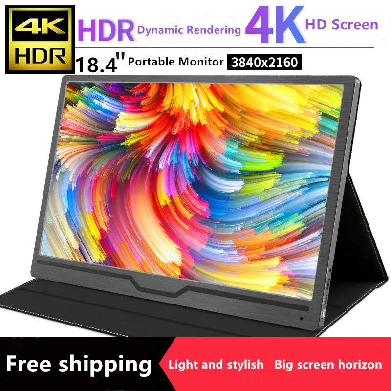 

18.4 Inch HDR True 4K Portable Monitor IPS Screen Support PS4PRO SWITCH and Computer Extension