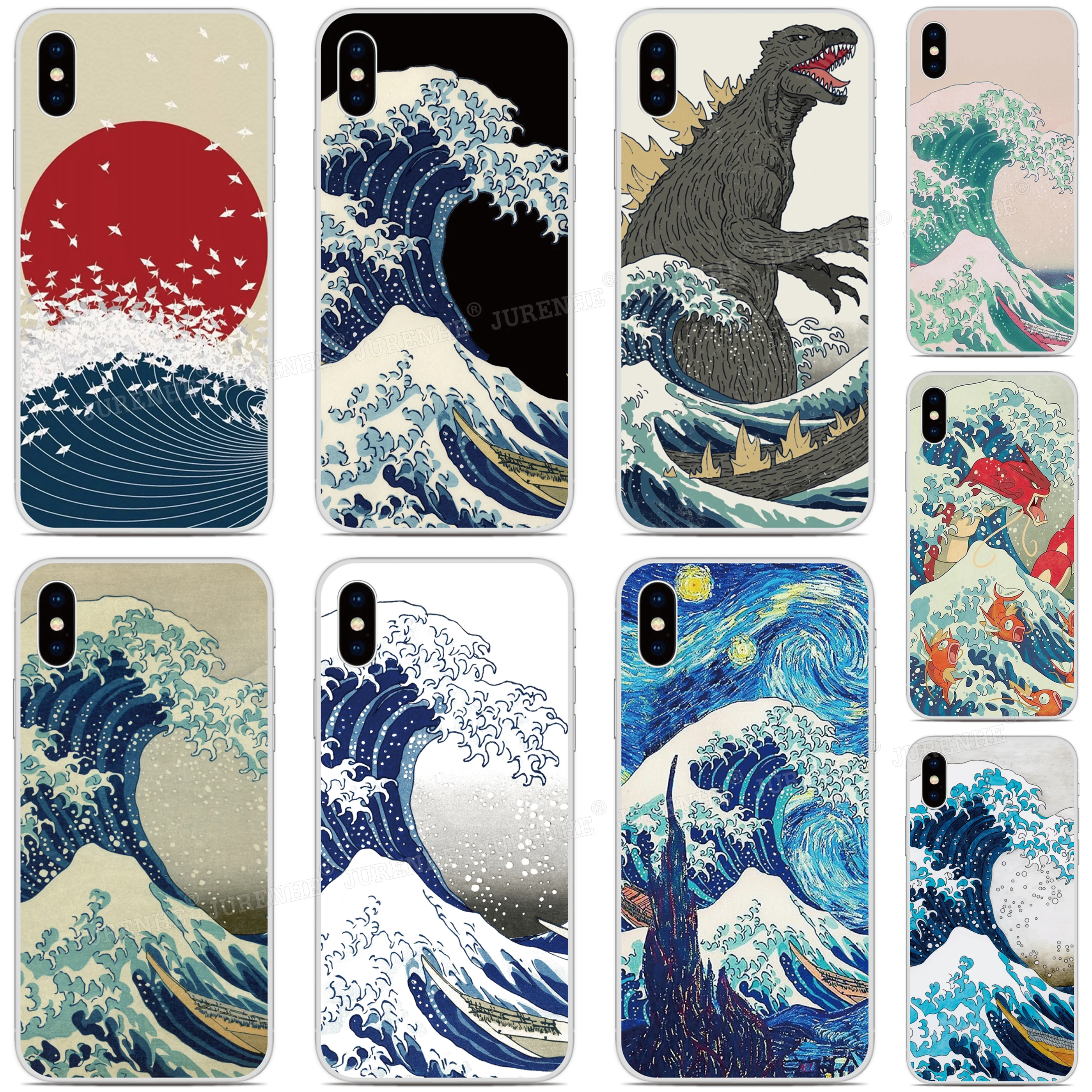 Силиконовый чехол для телефона iPhones 12 Mini 11 Pro XS Max XR X 6 7 8 Plus SE2 SE 2020 Wave off Kanagawa iPod Touch