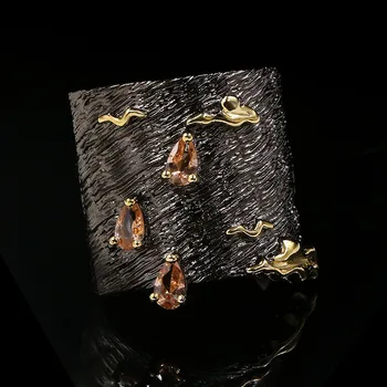 

Vintage Italian Jewelry Ladies Exaggerated Wedding Rings Female Retro Amethyst Cocktail Ring African Jewelry