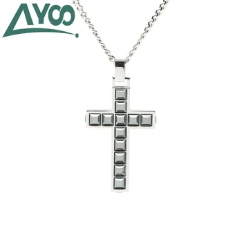 

AYOO High Quality SWA Black Water Cross Men's Necklace