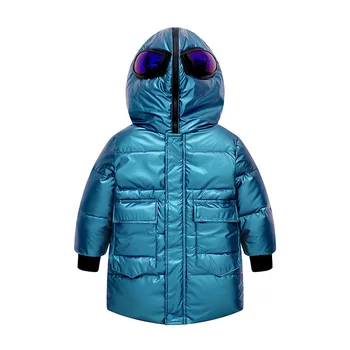 

Children Parkas Kids Winter Jacket for Waterproof Windproof Warm Thick Velvet Hooded Goggle Boys Coats Outerwear 4-14 years Old