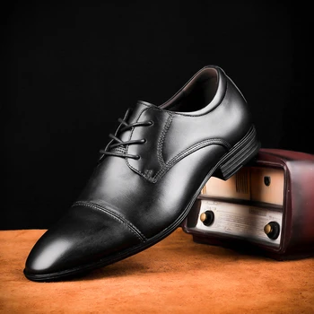 

Men Leather Shoes New Style Formal Dress Wedding Shoes British Style Business Office Lace-Up Leather oxfords shoes big size 50