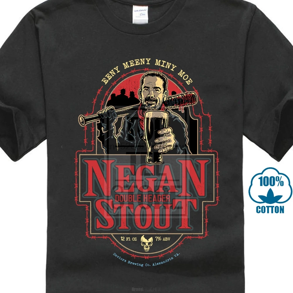 Футболка Negan Stout забавное пиво Twd Lucille прогулочная футболка Высокое напряжение C06 |