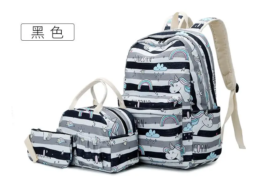 High quality unicorn nylon school bags for girls schoolbag Fashion printing backpack for ladies backpacks mochilas rucksack