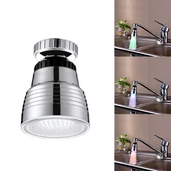 

Round Temperature Control Three color LED Faucet Luminous Light up Water Faucet Shower Basin Water Nozzle Bathroom Kitchen Tap