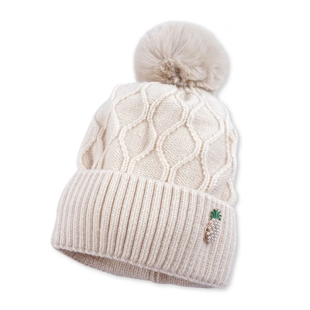 Fashion winter hats for women Curling Baseball Cap comfortable Hat Winter Warm Knitted Ball Cap czapka zimowa#pingyou - Цвет: 1