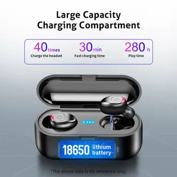 

F9 TWS Bluetooth 5.0 Wireless Earphones Stereo Waterproof Earbuds with Charging Case For iOS Android Phone