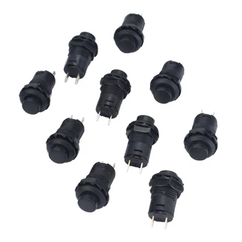 

10pcs/set Car Boat Push Button Switch Dash Locking Latching Switch 12mm Thread 12V 1.5-3A OFF/ON Button Switches Black