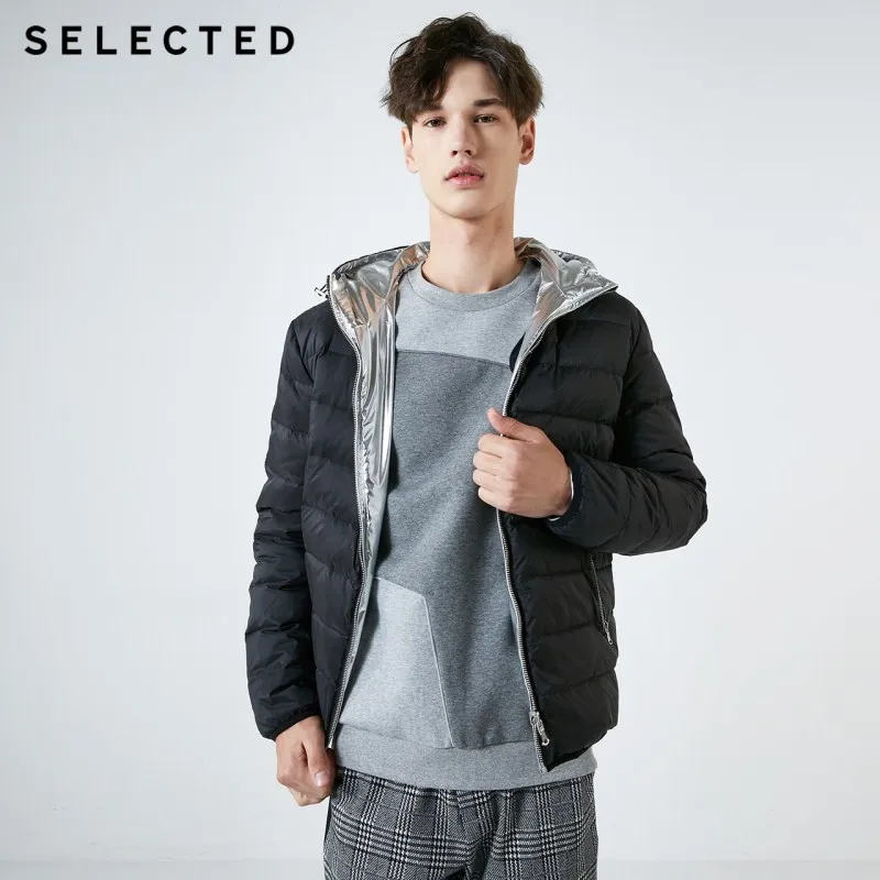 

SELECTED New Short Down Jacket Men's Futuristic Double-sided Hooded Down Coat Winter Male Warm Clothes S | 419112515