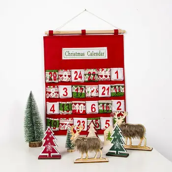 

New Christmas Advent Calendar Pockets Hanging Decoration Xmas Gifts Christmas decorations calendar storage hanging bag -...