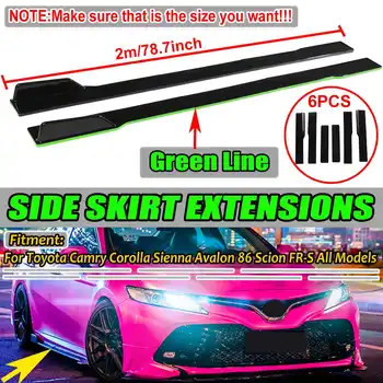 

New 2m Car Side Skirt Extensions Spoiler Rocker Splitter Side Skirts For Toyota Corolla Camry Sienna 86 Scion FR-S All Models