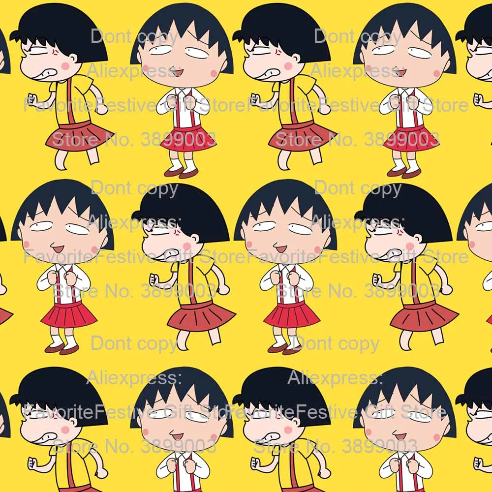 Angry Chibi Maruko-chan на заказ в виде милого героя аниме Рисунок для платье Алисы покер