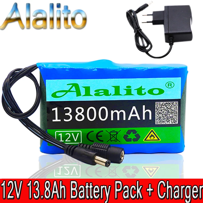 Оригинальный портативный аккумулятор Super 12V13800mah перезаряжаемый комплект литий