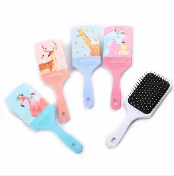 

1Pcs New Cute Unicorn Animal Anti-static Hair Brush Massage Comb Shower Wet Detangle Hair Brush Salon Hair Styling Tools