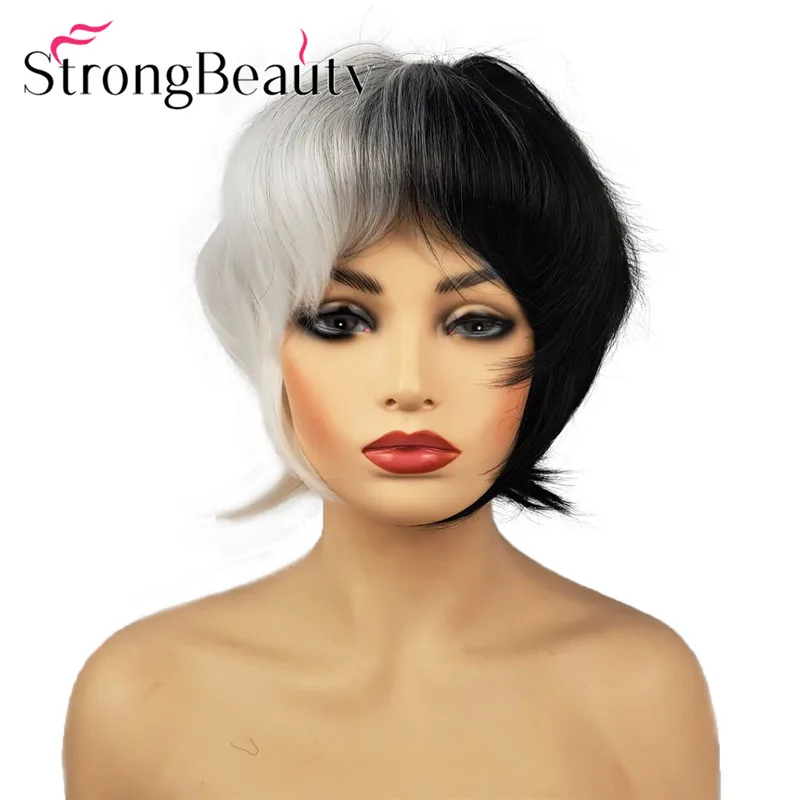StrongBeauty Короткий прямой парик женский волос Синтетический монолитный Повседневный/Косплей Полный парик много цветов