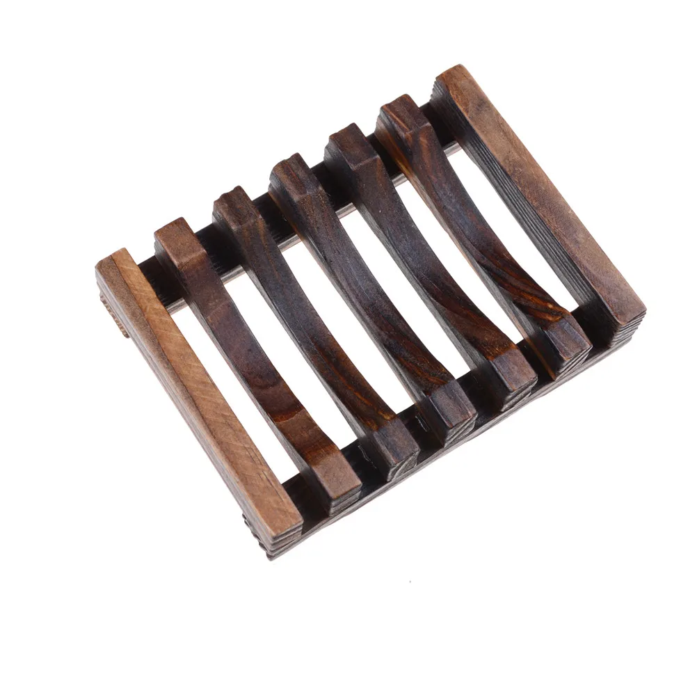 Natural Carbide Wood Soap Dish Wooden Soap Container Travel Wood Box Shower Plate Bathroom Holder