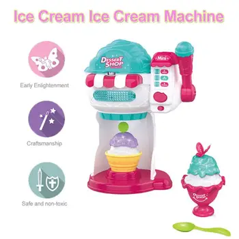

Ice Cream Machine Toy With Stackable Ice Cream Children's Pretend Toy Color Box Light Music Simulation Ice Cream Making Machine