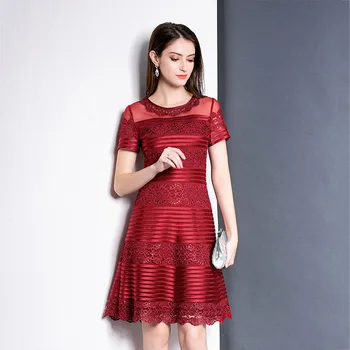 

Special Offer Europe and America Dress Summer Short Sleeve Middle-aged Women Dress New Style Middle-aged WOMEN'S Dress Industria