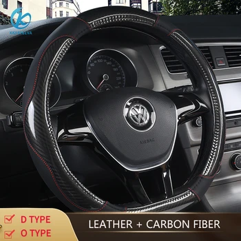 

D Shape O shape Car Steering Wheel Cover Non-slip PU Leather for POLO GOLF 7 Scirocco Suzuki Swift Nissan Rogue High Quality