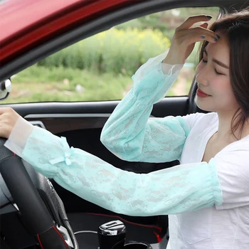 

Summer Lace Shade Sunscreen Arm Sleeves Anti-UV Long Sleeves Driving Ice Silk Protective Arm Cover
