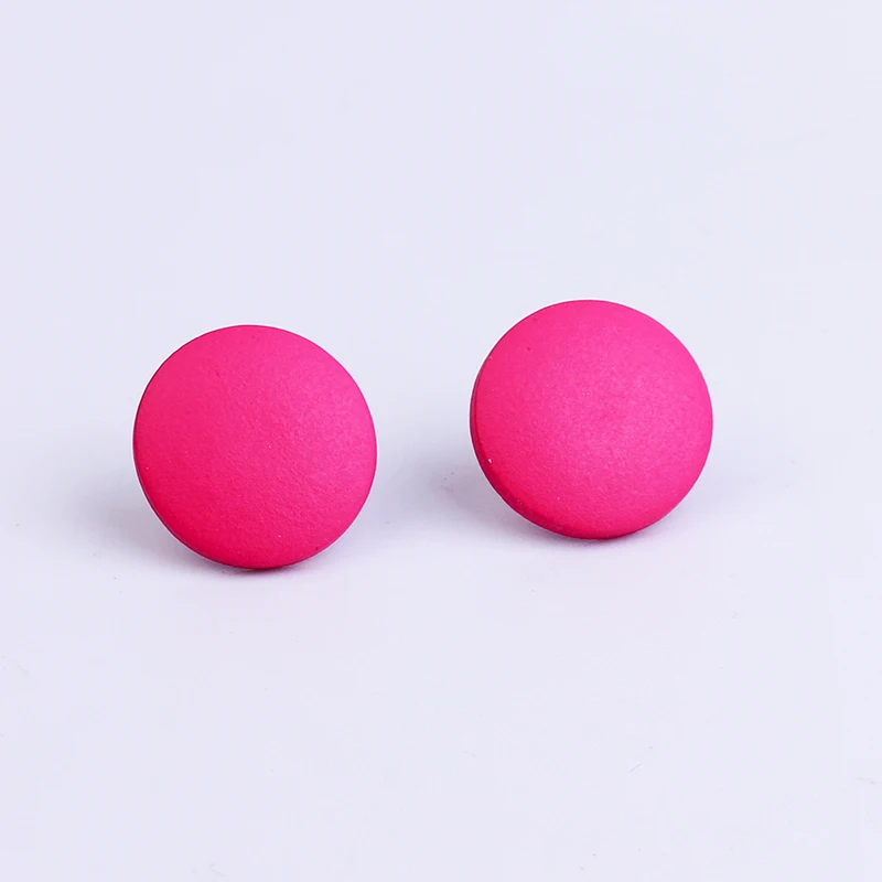 YAMEGA Korean Simple Design Log Wooden Earrings Red Brown Round Wood Alloy Earring Female Trendy Jewelry For Women Girls Gifts - Окраска металла: A7