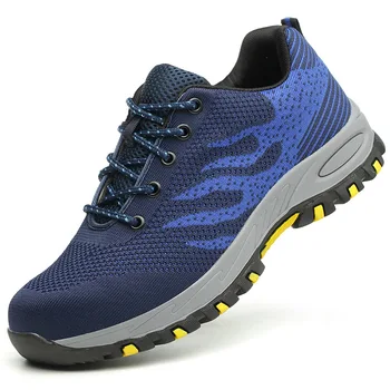 

Safety Shoes for Women Pink Steel Toe Casual Fashion Sport Work Shoes Outdoor Work Safety Footwear Lace-up Rubber Shoes