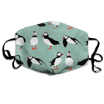 

Garde Art Studio Soft Mouth Cover Mask Face Masks, Unisex Washable Dust/Mask, Penguin Mint Green Air Fog with Earloops