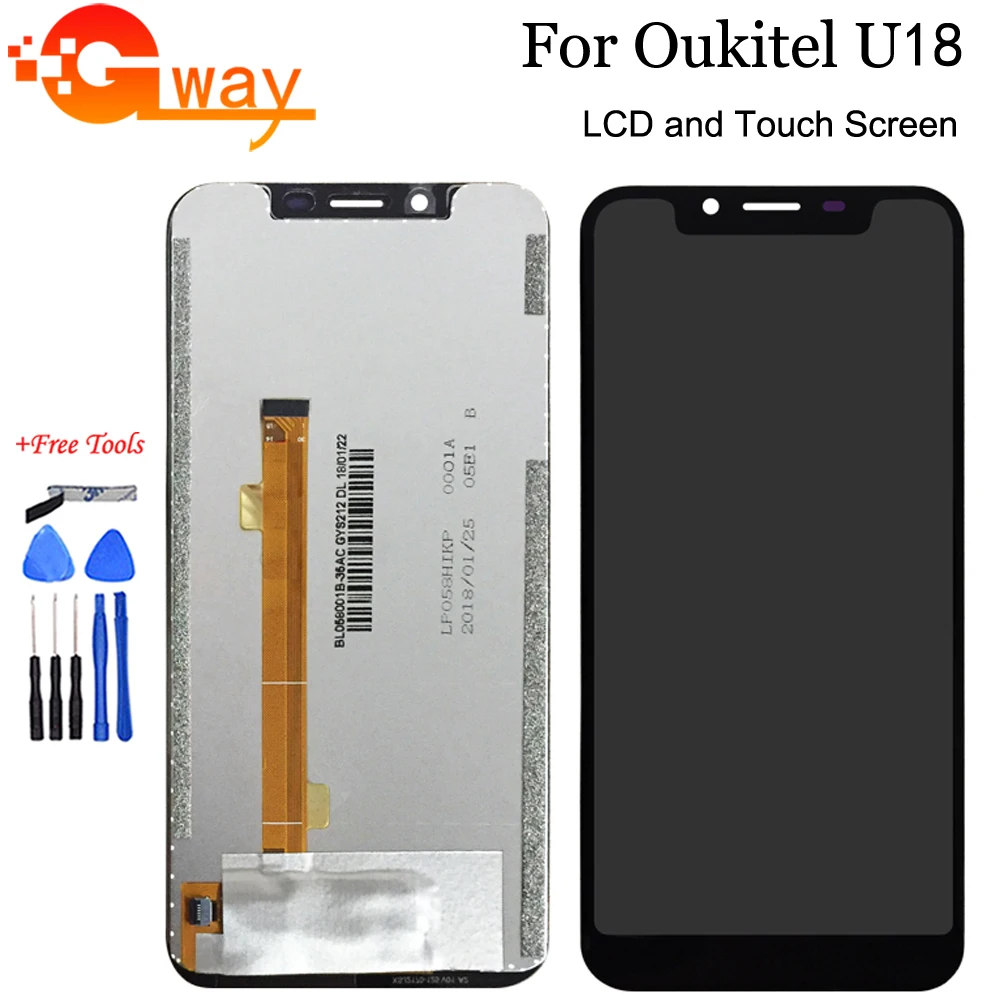 FSTGWAY для 5,8" Oukitel U18 ЖК-дисплей и кодирующий преобразователь сенсорного экрана в сборе Аксессуары для мобильных телефонов для Oukitel U18+ Инструменты