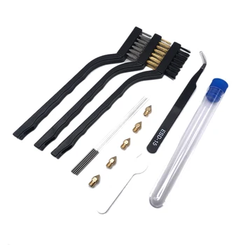 

HOT-3D Printer Accessories Cleaning Brush Dust Rust Cleaning Copper with MK8 0.4mm nozzle for CR-10 Ender-3 Nozzle Hot Bed to Re