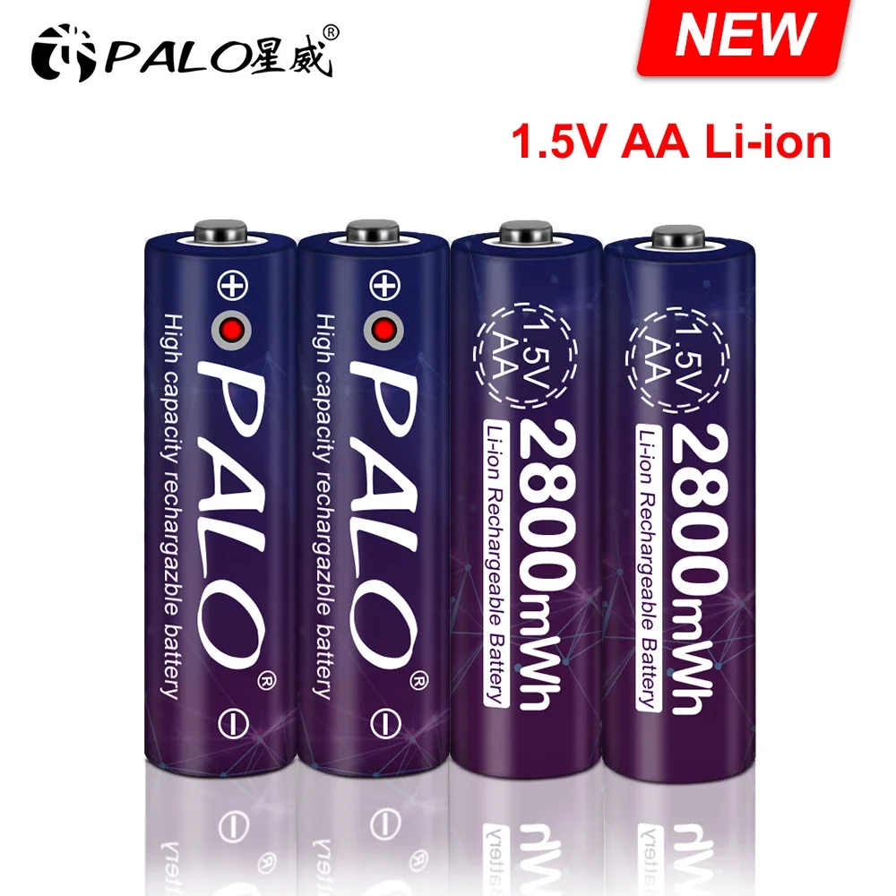 Batteria Ricaricabile Agli Ioni Di Litio Aa 1.5V 2800Mwh Batteria Ricaricabile Al Litio Aa 1.5V Batterie Aa 1.5V Per Batteria Aa Telecomandata