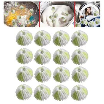 

16pcs Magic Hair Removal Laundry Ball Home Use Hair Lint Fluff Grabbing Remover Washing Machine Cleaning Ball Pet Fur Catcher