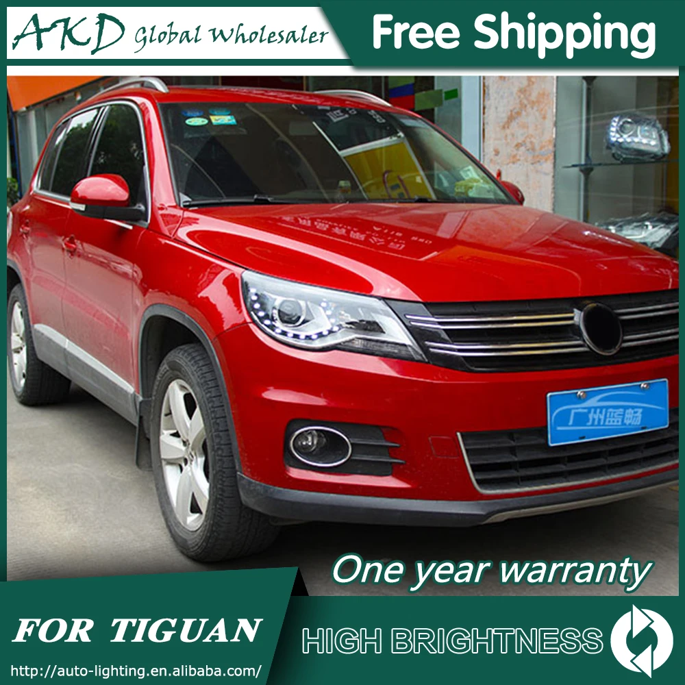 AKD автомобильный Стайлинг для VW Tiguan фары 2009-2012 Tiguan светодиодный фары DRL Биксеноновые линзы Высокий Низкий луч парковка противотуманная фара