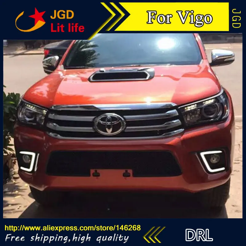 Бесплатная доставка! Дневные ходовые огни для Toyota Hilux Revo VIGO 6000 2015 12 В 2016 к|daytime running