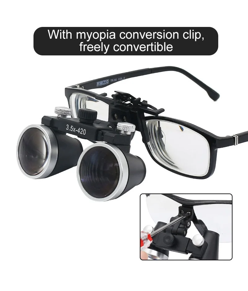 Couleur 3.5Xargent Loupe binoculaire ultralégère pour dentiste