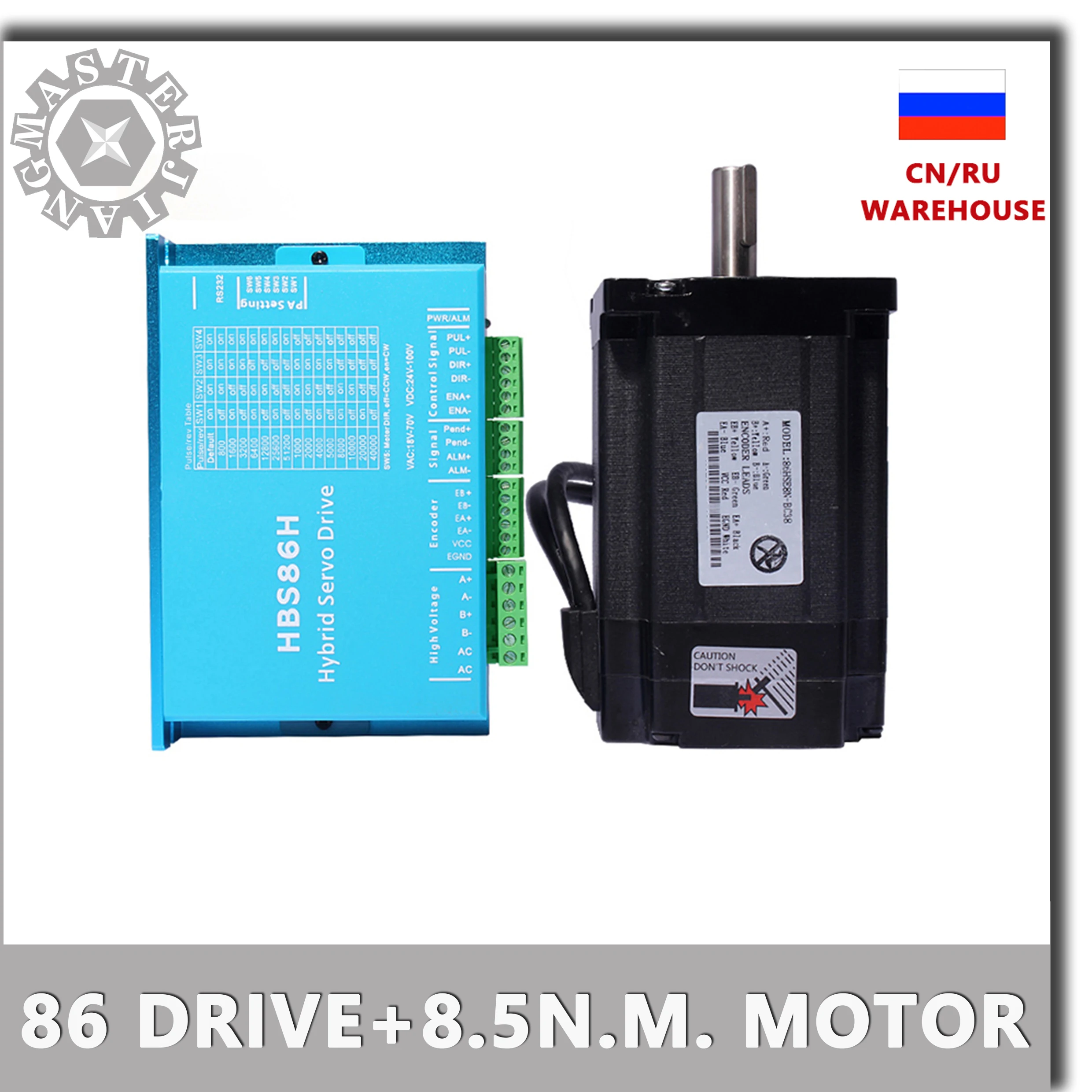 HBS86H замкнутый контур шаговый двигатель 8.5NM Nema34 86 Гибридный шлейф 2 фазный по