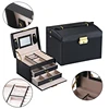 New Jewelry Box Large Capacity Leather Storage Jewelry Case Earring Ring Necklace with Mirror Watch Jewelry Organizer Jewel Boxs ► Photo 1/6