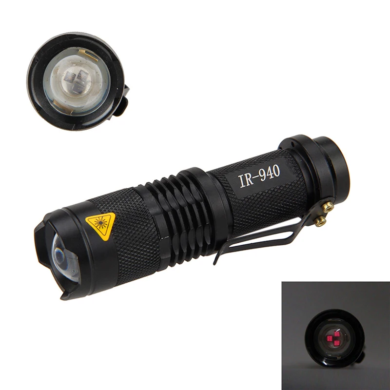 Тактический 5W 940nm светодиодный инфракрасная лампа 5W Zoom Light IR фонарик охотничий фонарь фара Handlelamp ночного видения