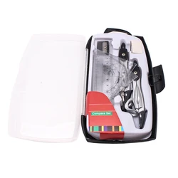 Kit de géométrie 10 pièces, rapporteur de géométrie pour dessin, jeu de compas gommes, règle de gomme pour étudiants 