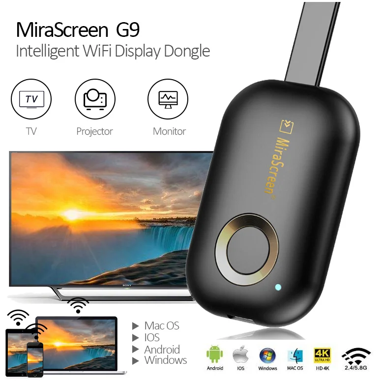 MiraScreen G9 ТВ палка беспроводной высокой четкости WiFi ключ 1080P HD Дисплей приемник