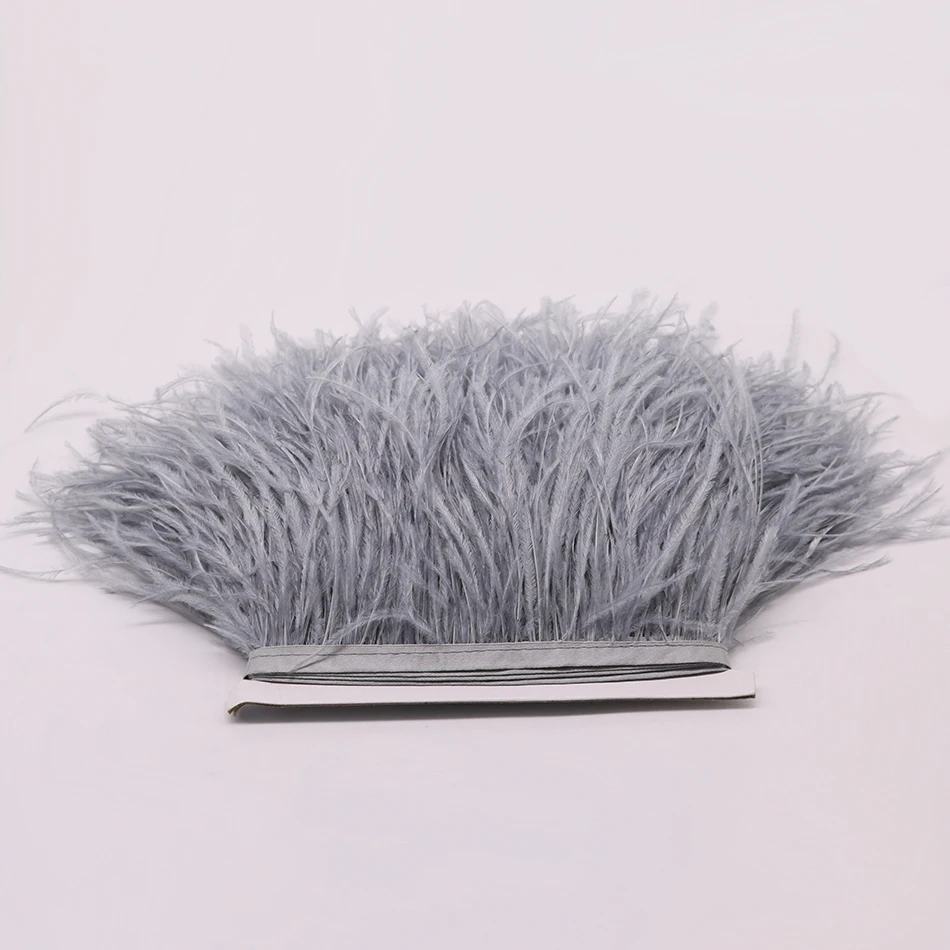 Модное шоу на заказ цвет боа из страусиных перьев(10Ply 12Ply 20Ply 26Ply) фуллфи перо бахрома полосы шали Свадебные украшения - Цвет: gray