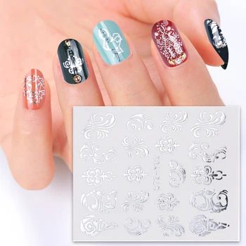 

1pcs New Beauty Silver Water Decals Stickers Sliders Jewelry Lips Flowers Designs Unique Nail Art Manicure Decoration TRSTZ-YS
