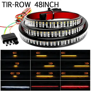 

48 Inch Car Truck Flexible LED Strip Light Tail Tailgate Light Bar 3Row Reverse Brake Driving Turn Signal Lamp 12V DC