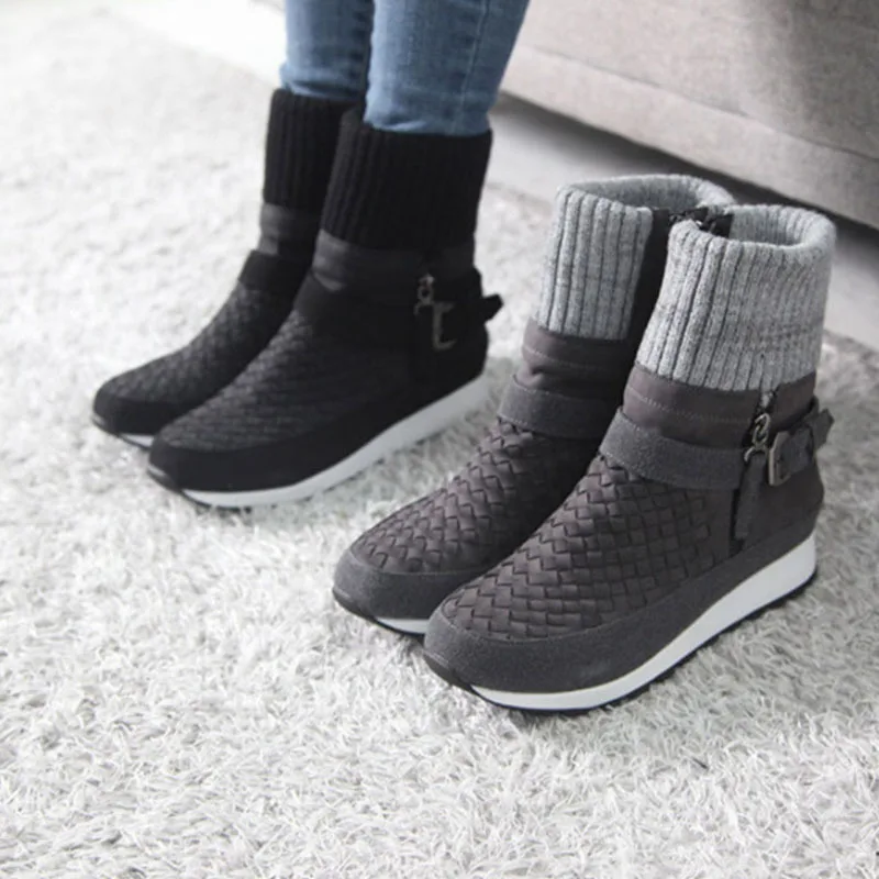 

Snow Boots Women's Genuine Leather Winter plus Velvet New Style WOMEN'S Shoes 2019 Warm Cotton-padded Shoes Short Thick Women's