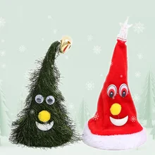 6 дюймов Электрический Рождественская елка шляпа музыкальные качели шапка освещенные StarToy инновационные украшения Xmas Кепки для Санта Клаус