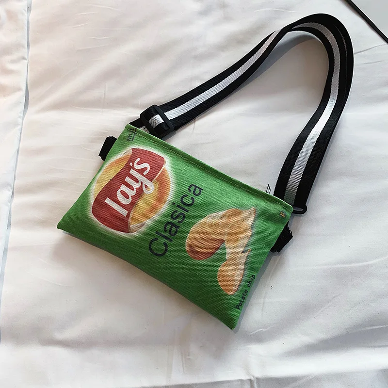 

New Arrival Bag Women's 2020 New Style Korean-style GIRL'S Messenger Bag Casual Canvas Potato Chips Bag
