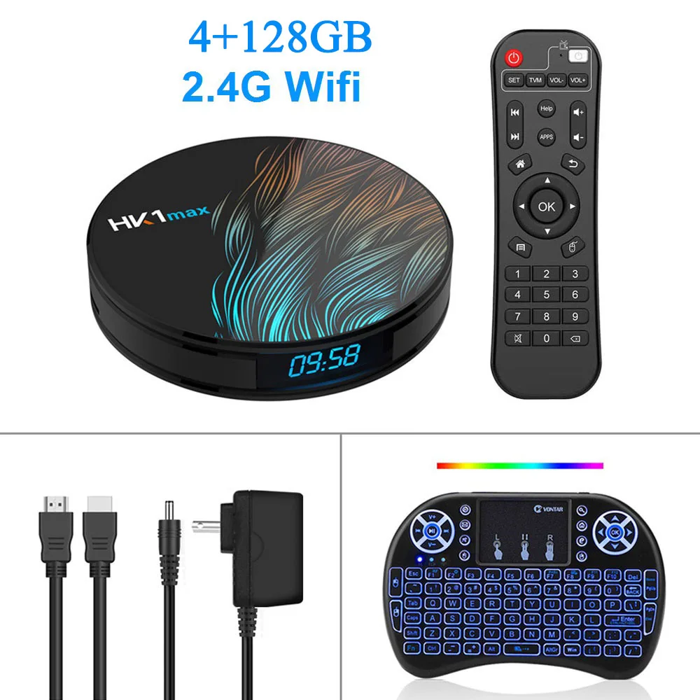 HK1 Max Smart tv Box Android 9,0 4 Гб 128 ГБ RK3318 Rockchip 4K Wifi Netflix телеприставка медиаплеер 2 ГБ 16 ГБ Android 9 SMART Box - Цвет: 4 128GB Keyboard