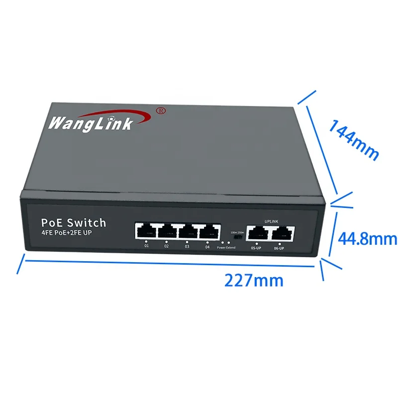 Wanglink 4 ПОРТОВЫЙ Коммутатор POE 48v сетевой коммутатор Высокое качество 10/100 Мбит/с Мощность 65 W/96 W Быстрый коммутатор питания через ethernet встроенный блок питания