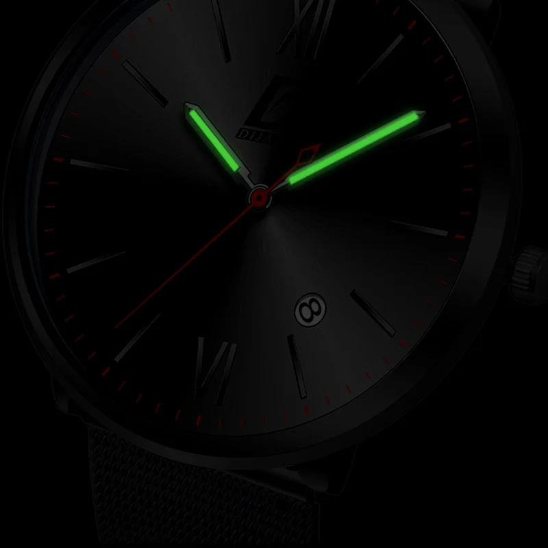 Men's Fashion Minimalist Watches Luxury Stainless Steel Mesh Belt Quartz Wrist Watch for Men Casual Leather Watch reloj hombre